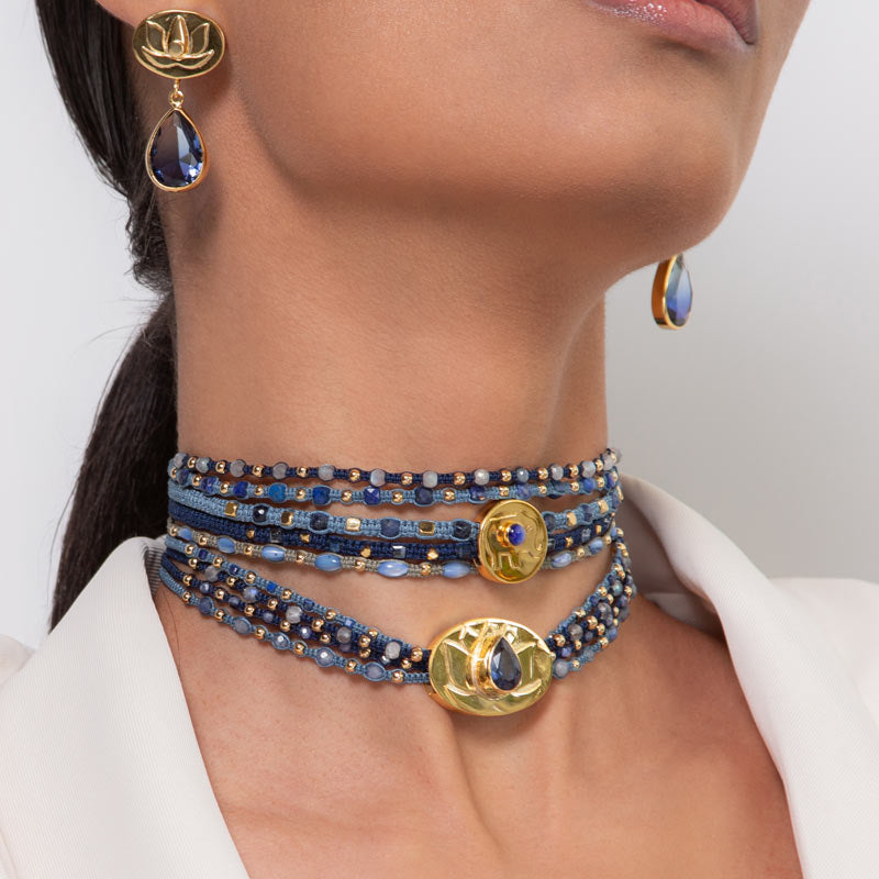 Blue Lotus Flower Choker