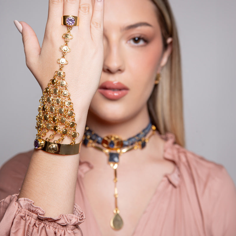 Blue Lotus Flower Choker
