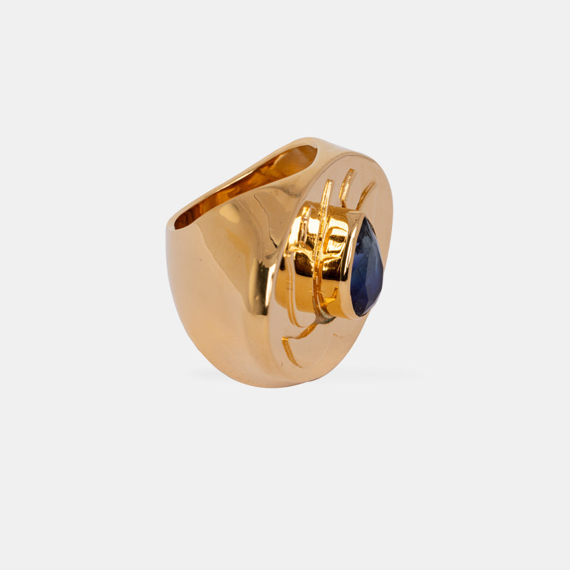 Blue Lotus Flower Ring
