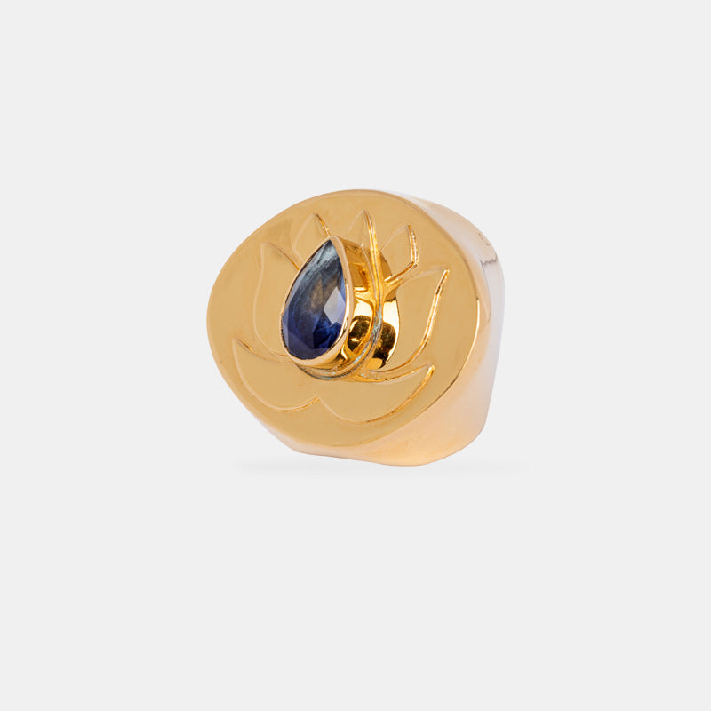 Blue Lotus Flower Ring
