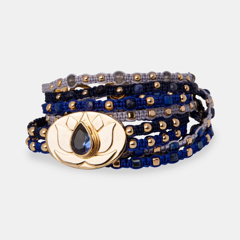 Blue Lotus Flower Bracelet