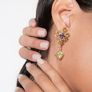 Endless Knot Double Stone Earrings