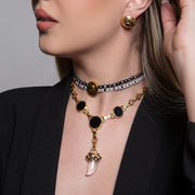 Majestic Curve Black Necklace