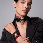 Leather Ganesha Choker