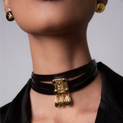 Leather Ganesha Choker