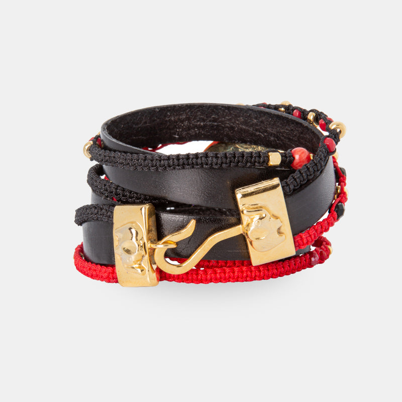 Leather Mandala Bracelet