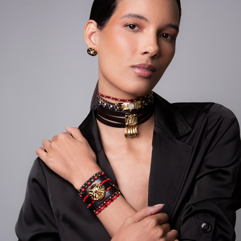 Leather Mandala Bracelet