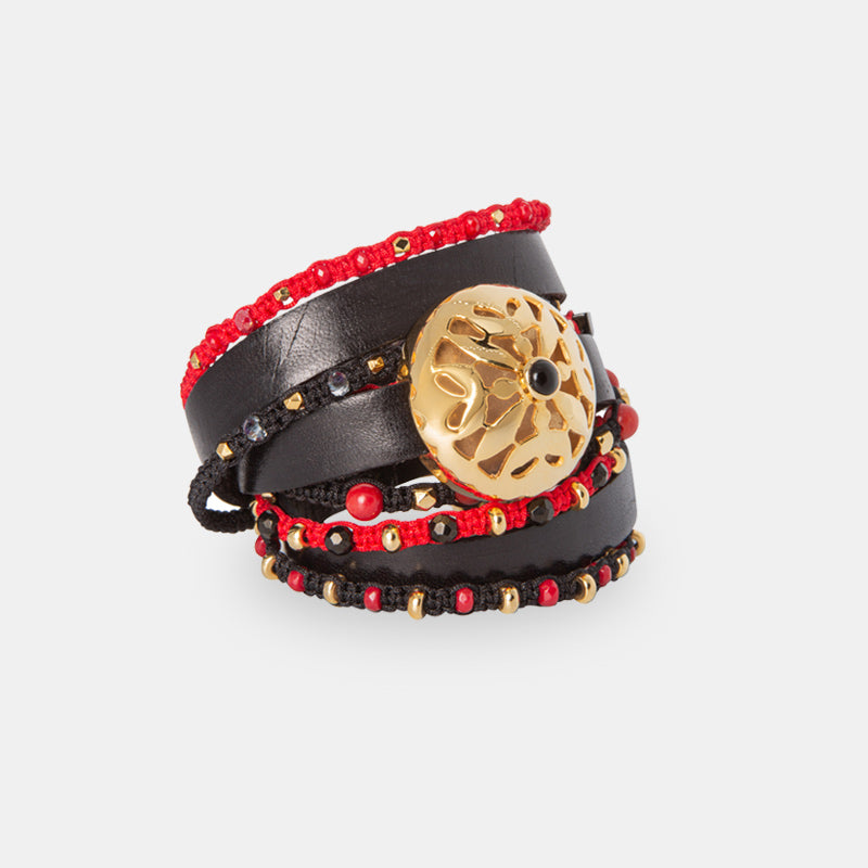 Leather Mandala Bracelet