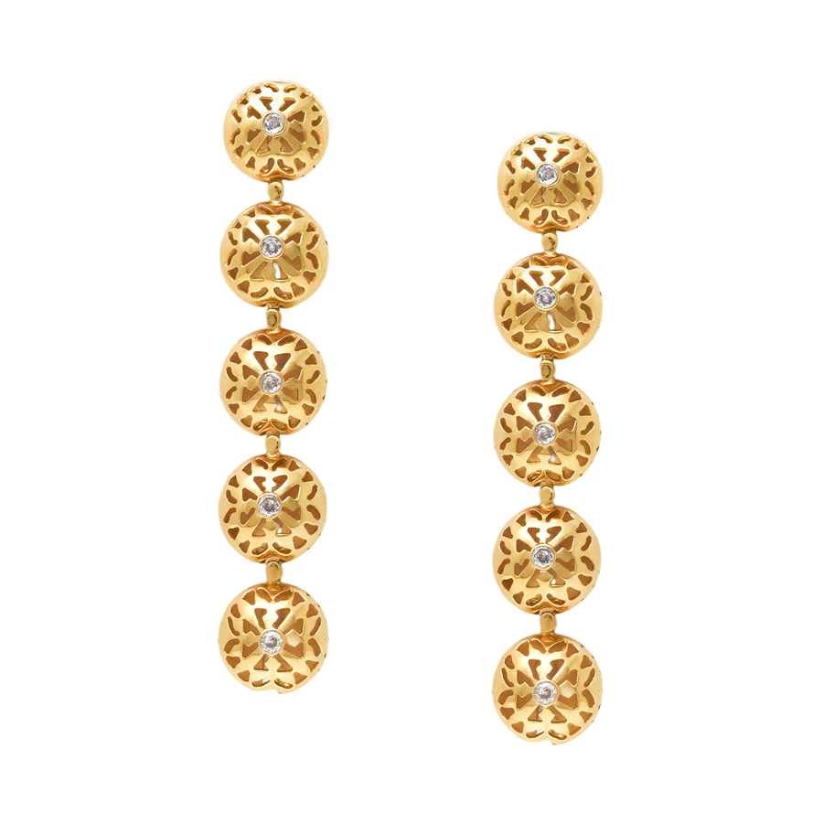 Solar Core Extended Earrings W/Stone